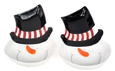 Nuevo juego de 2 platos muñeco de nieve Bella Casa de Ganz Foto 1 de 2