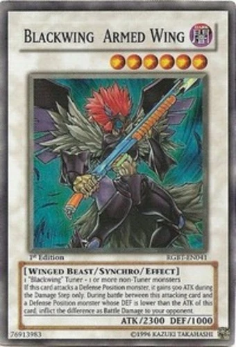 Heavy Play x 1 Blackwing Armed Wing - RGBT-EN041 - Super Rare - Unlimited Editio - Image 1 of 1