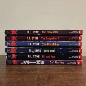 Lot Of 6 R L Stine Paperback Novels Vintage YA Horror 90s Babysitter Hitchhiker - Picture 1 of 11