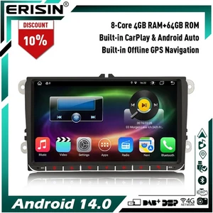 9" Android 14.0 Car Stereo Radio for VW Passat Polo Golf MK5/6 Sharan Touran EOS - Picture 1 of 24