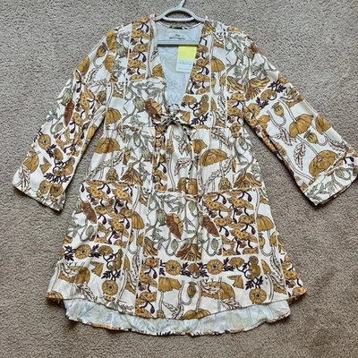 ¡NUEVO CON ETIQUETAS! Maaji Floral Primavera Jardín Mangas 3/4 Corto Natación Cubre Talla M Foto 1 de 4