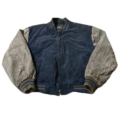 Vintage 90s Colebrook Suede Varsity Jacket Size Medium  - Image 1 of 4