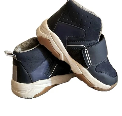 Zara Shoes Boys Size 8 (25) Blue Sneakers Strap Toddler High Top Shoe - Image 1 of 4