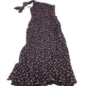 Shoshanna Dress Womens 6 Black Pink Floral Vivine Tossed Rose Gown One Shoulder - Picture 1 of 13