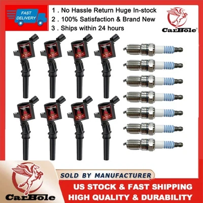 Bobina de encendido y bujía 8 piezas para Ford F150 4,6 L 5,4 L 2001 2002 2003 EE. UU. Foto 1 de 4