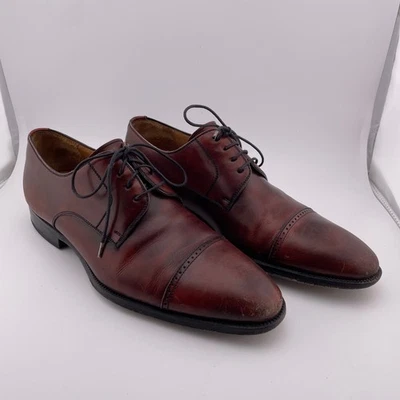 Magnanni Melrose Cognac Leather Cap Toe Derby Dress Shoes Oxfords Size 9.5 - Image 1 of 4