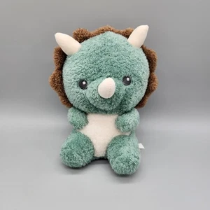 Peluche Hobby Lobby Dinosauro Verde Triceratopo Dino Marrone 9" Peluche Occhi Cuciti - Foto 1 di 7