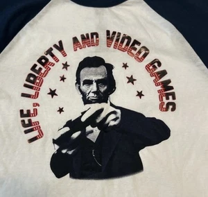 JEM COLLECTIVE Boys Size Large Life Liberty and Video Game Long Sleeves T Shirt - Picture 1 of 6