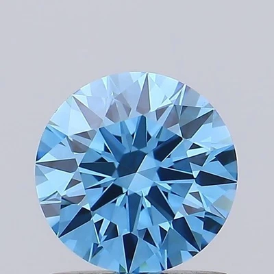 1.35 Ct Round Shape Lab IGI Certifide Diamond Fancy Vivid Blue Color VS1 Custom - Image 1 of 4