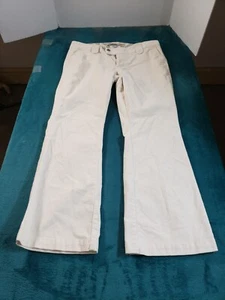Gap Jeans Sz 12 Womens Ivory Pants Stretch Ladies Mid Rise Long and Lean Flared - Picture 1 of 11
