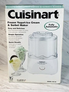 CUISINART 1-1/2 QUART AUTOMATIC ICE CREAM SORBET YOGURT MAKER NEW IN BOX WHITE - Picture 1 of 4