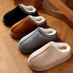New Fashion Fluffy Platform Slippers for Women 2024 Winter Plush Warm Shoes - Picture 1 of 4