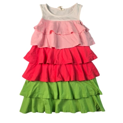 Crazy 8 Girls S 5-6 Tiered Cupcake Dress Ruffled Sleeveless Summer Tropical Vaca - Image 1 of 4