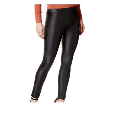Bar III Womens XS Black Faux Leather Pull On Leggings Pants NWT BH82 - Image 1 of 4