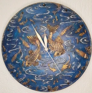 Wall Clock 11.8"/ Vinyl Clock /Handmade/OOAK/Wall Art/ Hand crafted gift for two - Picture 1 of 12