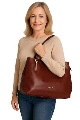 Bostanten красный кожаный сумка через плечо сумка с короткими ручками Дамская сумка сумочка женщин - Изображение 1 из 4