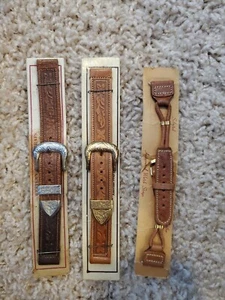 Vtg. Lot of 3 Western Style Watch Bands 2- Western Watch Strap Co, 1-Aristocrat. - Picture 1 of 4