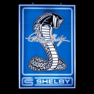 Carroll Shelby LED Backlit Sign – Shelby Cobra GT350 GT500 Garage Light - Image 1 of 4