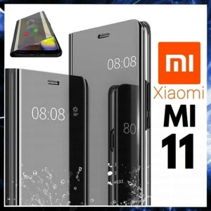Cover Flip For Xiaomi Mi 11 Case Book Black A Mirror Clear View 360° MI11 - Picture 1 of 12