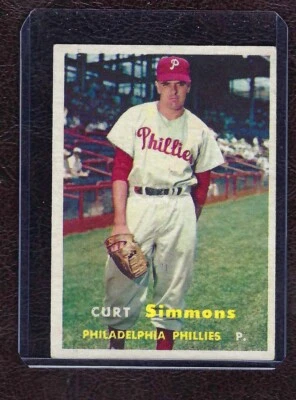 1957 Topps Baseball Card #158 Curt Simmons, Philadelphia Phillies, EX! - Image 1 of 2