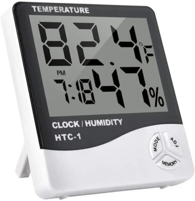 Thermometer Indoor Digital LCD Hygrometer Temperature Humidity Meter Alarm Clock - Image 1 of 4