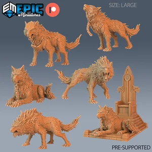 Epic Miniatures Viking Age x6 Fenrir Wolf - Escala 28 mm Dire Wolves - Imagen 1 de 8