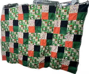 Boston Celtics Rag Quilt Handmade Basketball NBA Blanket Throw 51" x 37" - Picture 1 of 13