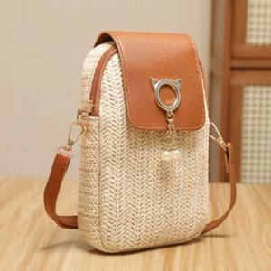 Mini Women Crossbody Bag Braided Ladies Beach Basket Bag New Phone Bag - Picture 1 of 8
