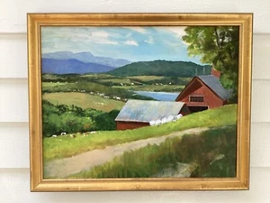 Deane R. Folsom Massachusetts Artist Oil Canvas "June On A Vermont Farm" - Picture 1 of 10