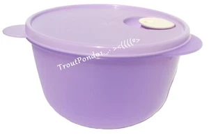 Tupperware Crystalwave 8 1/2 Cup Microwave Bowl Sheer Purple w/ Purple Seal New - Picture 1 of 4