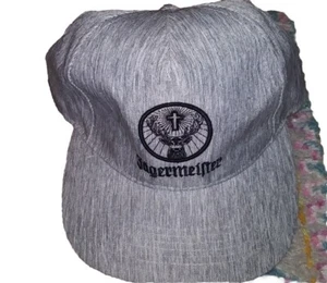 JAEGERMEISTER SNAPBACK BASEBALL CAP Hat Heather Grey Black Embroidered Liquor - Picture 1 of 4