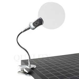 MAGNIFYING GLASS CLAMP ON TABLE DESK LAMP LED LIGHT MAGNIFIER JEWELERS TOOL COIN - Picture 1 of 6