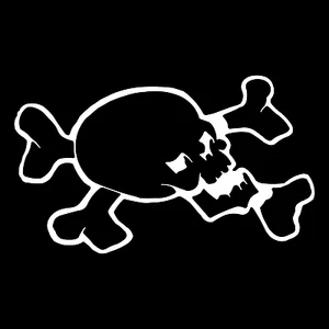 Skull & CrossBones Large Car Truck Window Wall Laptop Vinyl Decal Sticker. - Picture 1 of 2