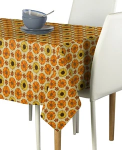 Fall Pumpkins & Sunflowers Fabric Tablecloths - Assorted Sizes Available - Picture 1 of 1