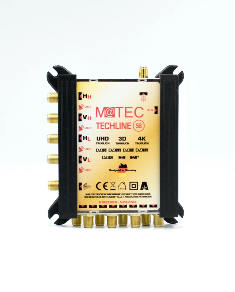 Multischalter Multiswitch 5 / 8 Digital UHD M@TEC Gold Full HD 4K 3D DAB+ - Bild 1 von 4