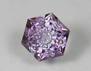 Amethyst. Flat Facet With Carving. 12 mm. 6.20 cts. Large Beautiful Stone... - Picture 1 of 1
