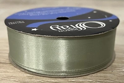 Offray Green Ribbon Sage 18 ft 7/8” Crafting Gift Wrap Floral NEW - Image 1 of 4