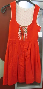 Damen Trachten Kleid Dirnd rot mit Stickerei Gr. 34 - Picture 1 of 2