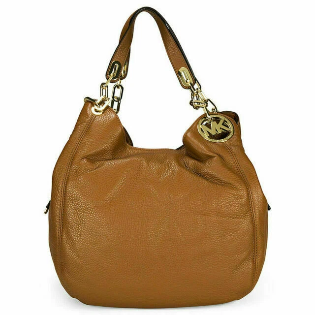 Michael Kors Fulton Leather Shoulder Tote, Large - Brown