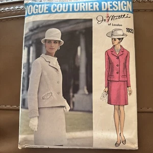 Vtg 1960s Vogue COUTURIER DESIGN 1923 JO MATTLI London 14 Suit Sewing Pattern - Picture 1 of 9