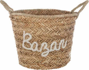 Cestino di vimini con scritta ricamata in 2 colori - Foto 1 di 4