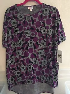 Süße LuLaRoe Irma, Größe XXS, Disney Minnie Mouse Mehrfarbig Grau Lila Schwarz - Bild 1 von 3