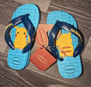 Havaianas Size 6-7 Uk EU 25-26 Junior Pikachu Pokemon Flip Flops New Tags - Picture 1 of 6