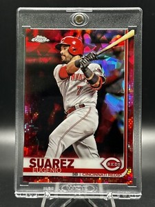 2019 Topps Chrome Sapphire #29 Eugenio Suarez Reds Red Cracked Ice #4/5