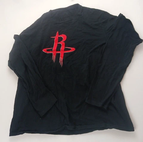 FANATICS CHRIS PAUL HOUSTON ROCKETS T SHIRT Size Large Black Long Sleeve Cotton Cover