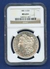 1881 S NGC MS65+ Morgan Silver Dollar $1 US Mint 1881-S MS-65+ Plus Blast White