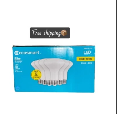 NeWEcoSmart65-Watt Equivalent BR30 Dimmable LED Light Bulb Bright White (6-Pack) - Image 1 of 2