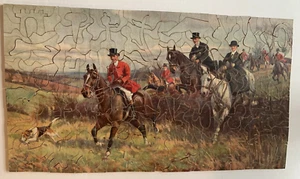 IN FULL CRY, jigsaw puzzle, fox hunting, 250 pieces, wooden, R. Tuck Zag Zaw - Picture 1 of 10