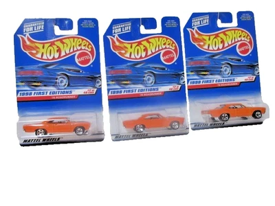Lote de 3 Hot Wheels #661~1998 1ª Edición~Orange (1970) '70 Plymouth Roadrunner Foto 1 de 3