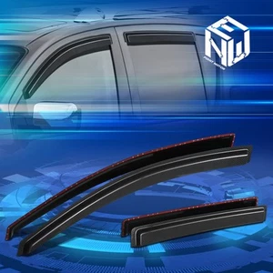 Para 04-15 Nissan Armada Infiniti QX56 Negro Brillante Viseras Ventana Sol Lluvia Protectores - Imagen 1 de 7